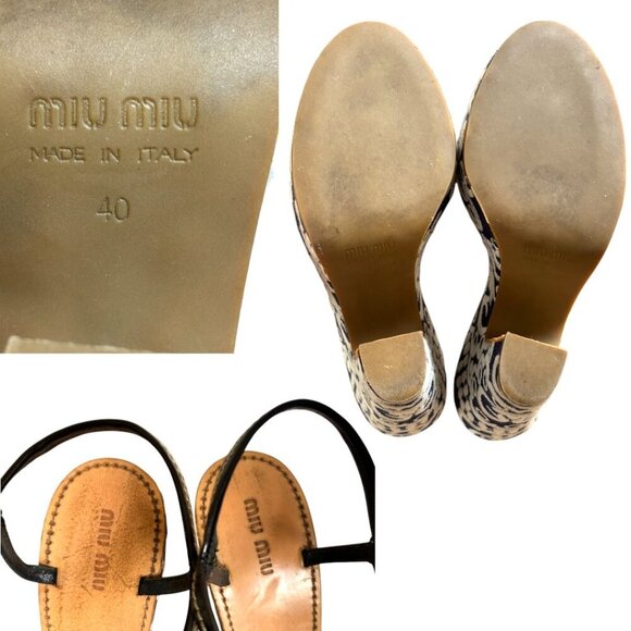 AUTHENTIC MIU‎ MIU EMBROIDERED PLATFORM STRAPPY SANDALS US 9 1/2 EURO 40 - Picture 8 of 8